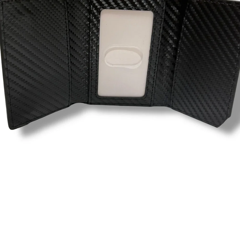 Carbon Fiber RFID Blocking Wallet  Slim Trifold Card‎ Holder Apple Tag Holder
